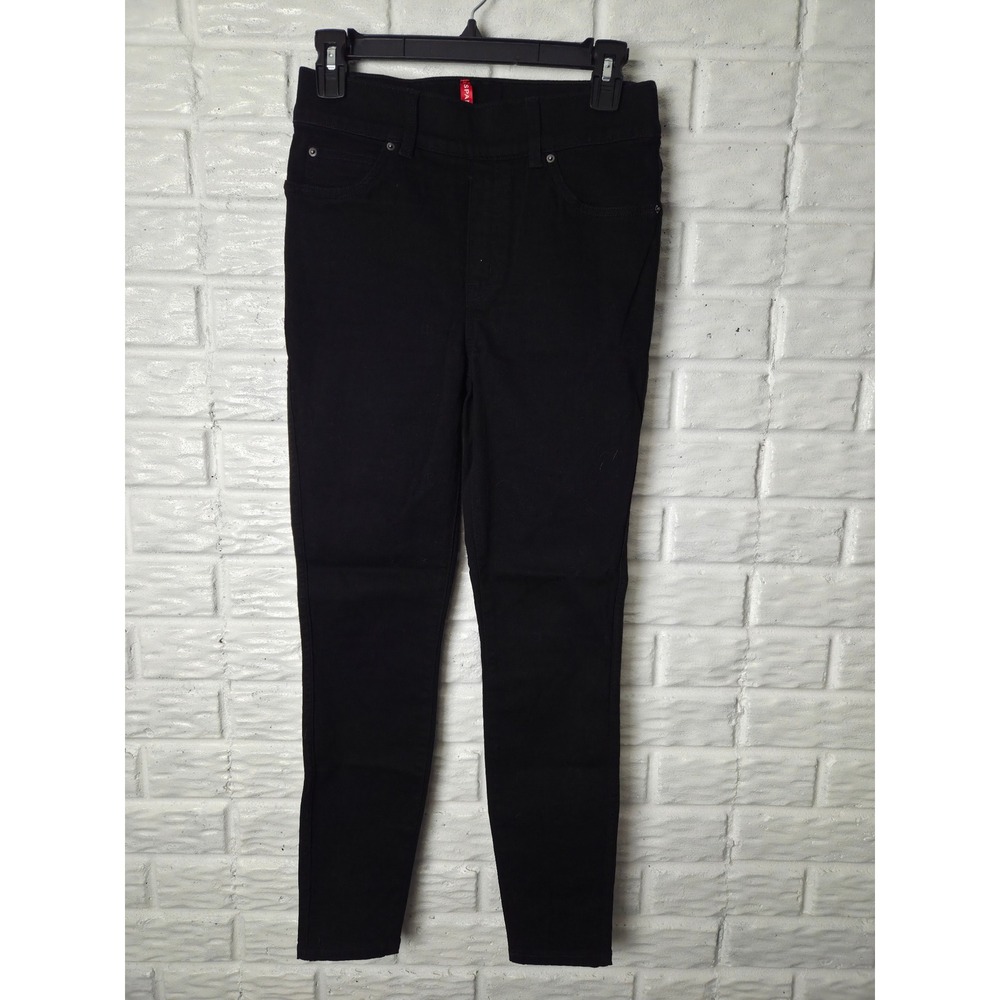 SPANX pull on Denim pants Women's size Small 4-6 Black Skinny Stretch